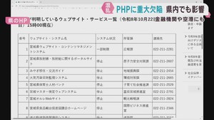 宮城県などのウェブサイトにも影響　プログラミング言語ＰＨＰに重大な脆弱性