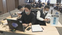 サイバーセキュリティーコンテストの様子　岡山県警察本部　岡山・北区内山下