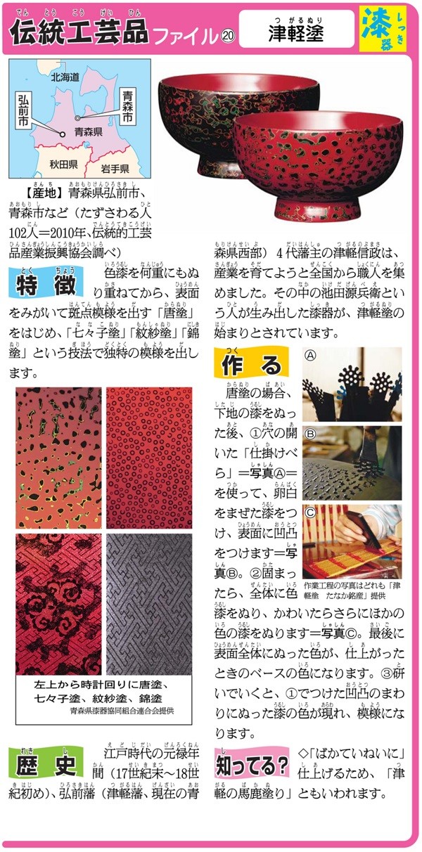 伝統工芸品ファイル「津軽塗」 ｜ 朝日小学生新聞 | 朝日中高生新聞