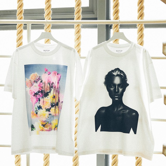 ニック・ナイトの作品を大判プリントした、<br>ビオトープのTシャツ。