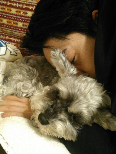 いつの間にか寝てしまうことも（大野さん提供）