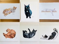 これまで和田さんが描いてきた「ニャンコ肖像画」作品の数々