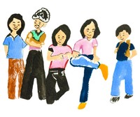 7歳が描いたお気に入りのバンド。誰だかわかりますか…？（YUKIさんThreadsより）