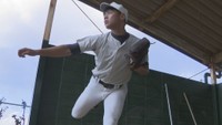 城東のピッチャー、岡本悠輝（2021年春取材）