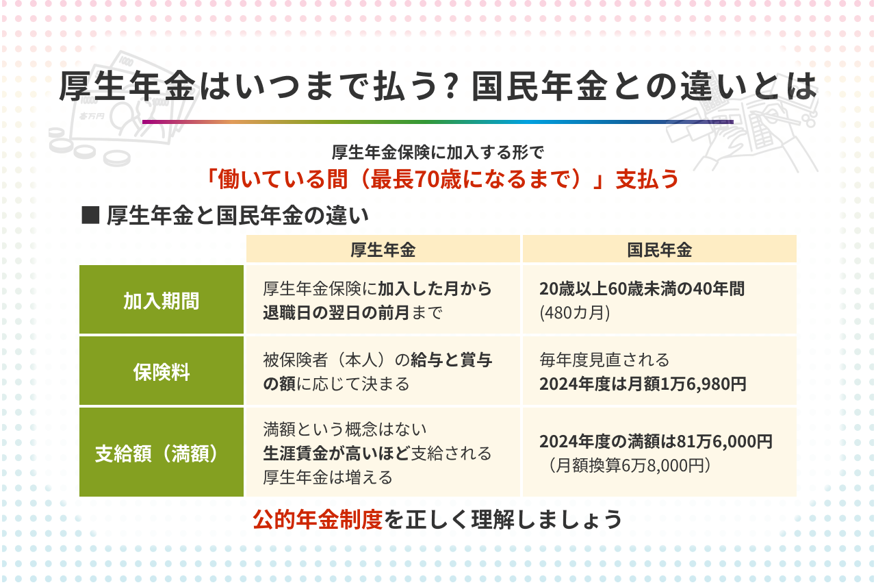 厚生年金はいつまで払う? 60歳以上の保険料や支給額の違いをわかりやすく