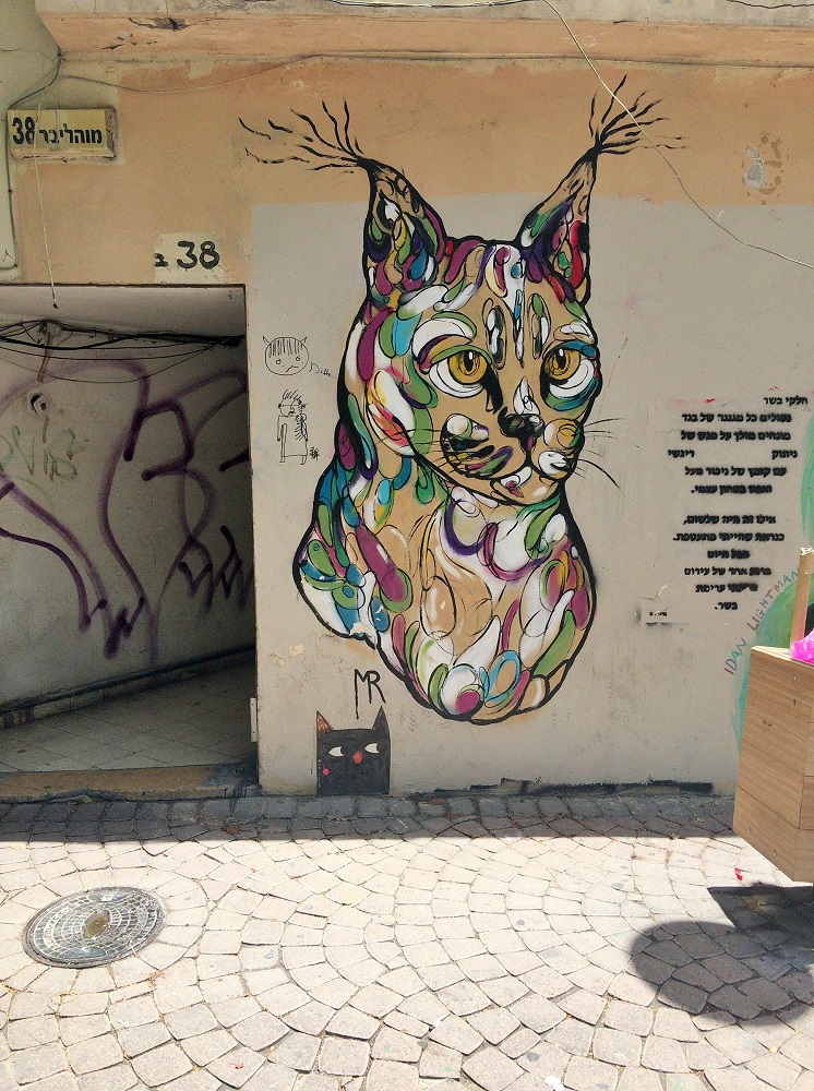 街中に猫の絵がたくさん！