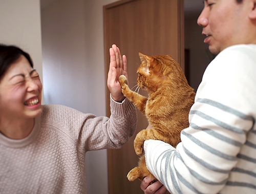 ひとみさんとハイタッチ！