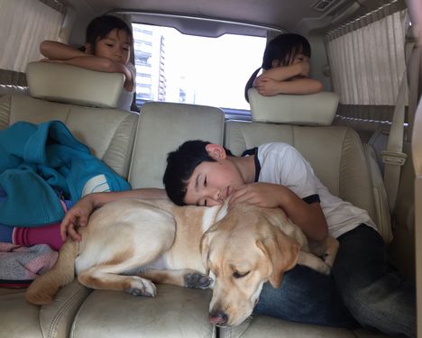 「サンディ大好きー」　どっちがどっちに甘えているのかな