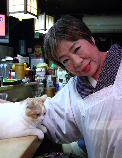 野良猫達にも心優しい女将の葉子さん