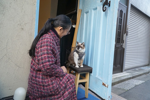 スイくんのファンという女性と。この日は久々のご対面