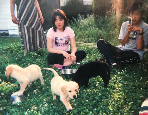 子犬時代に親戚の子どもと