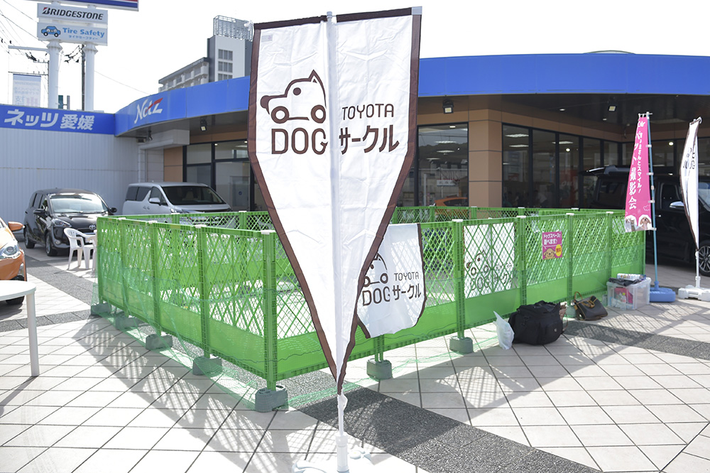 屋外には簡易ドッグサークルも