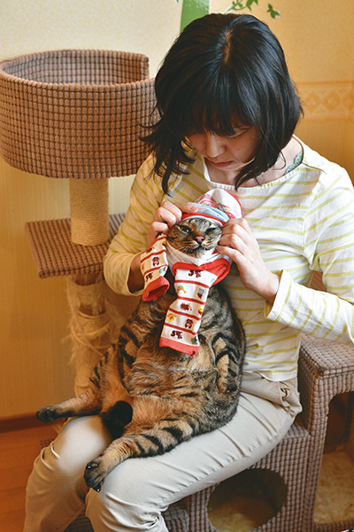 小型犬用の 服を補修して着用